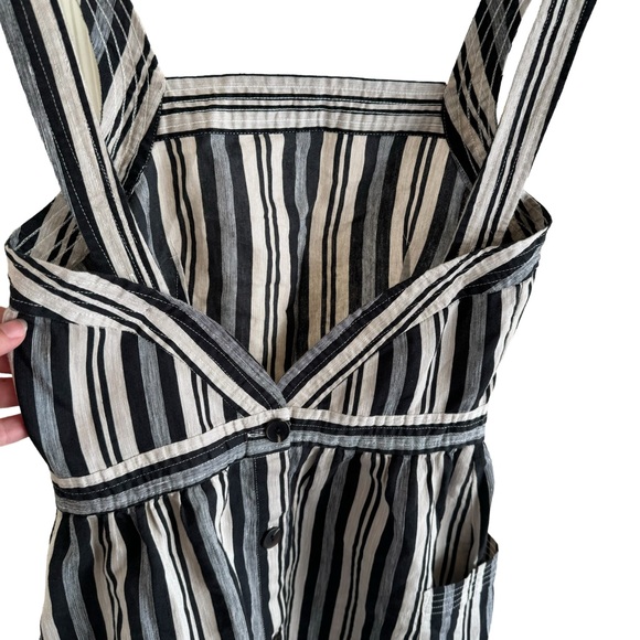 Madewell Striped Linen/ Cotton Blend Evelyn Apron Navy White Mini Dress - Picture 4 of 15